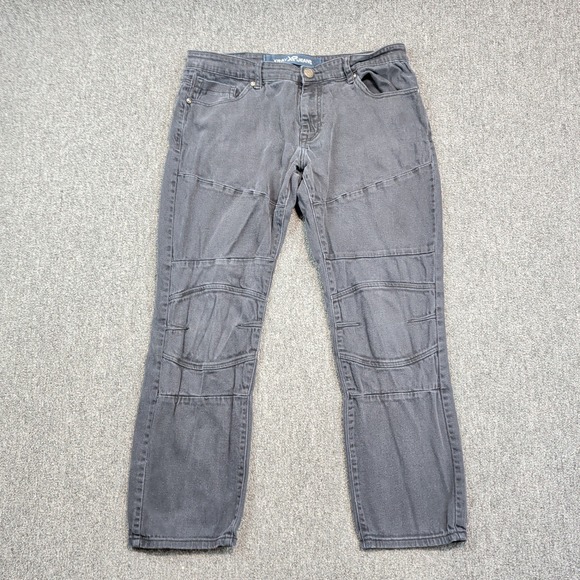 XRAY Jeans Moto Biker Paneled Denim 34x30 Black Articulated Knee Streetwear — photo 2